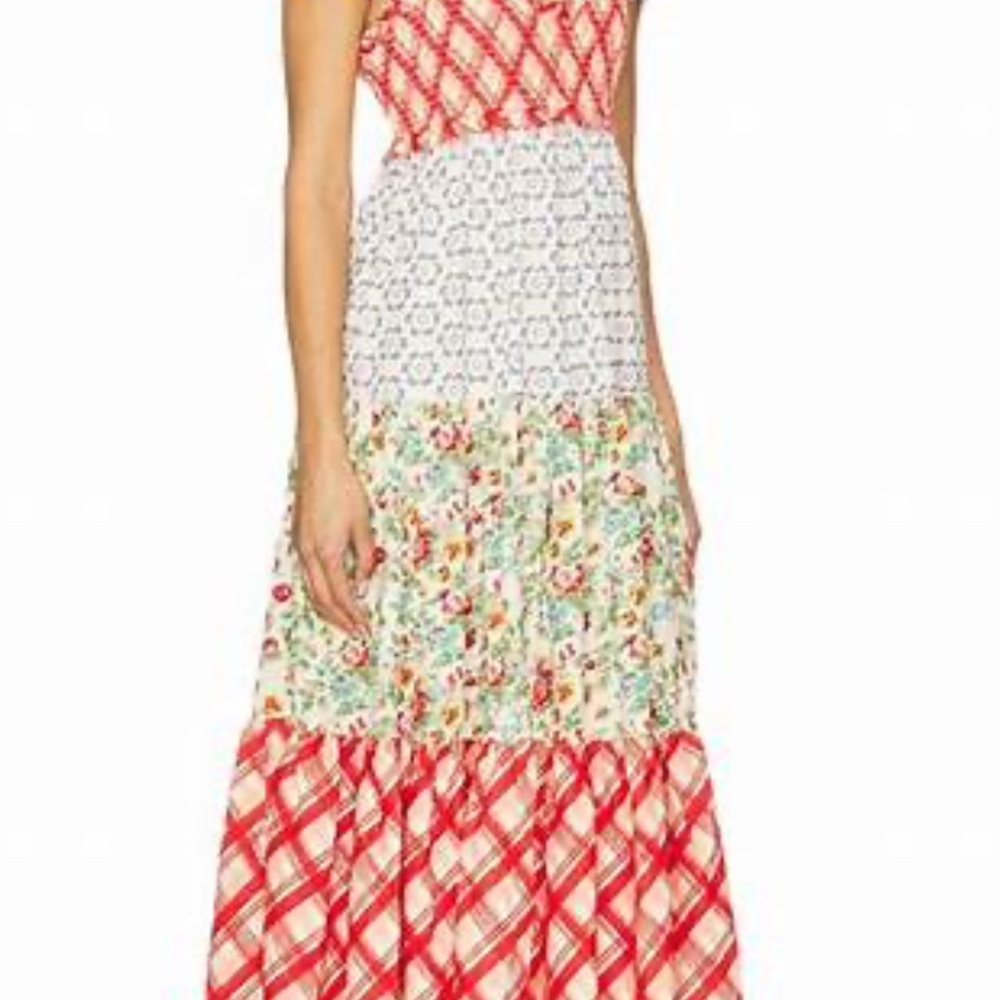 Free People Bluebell Maxi Dress tiered smock floral small - Picture 5 of 6